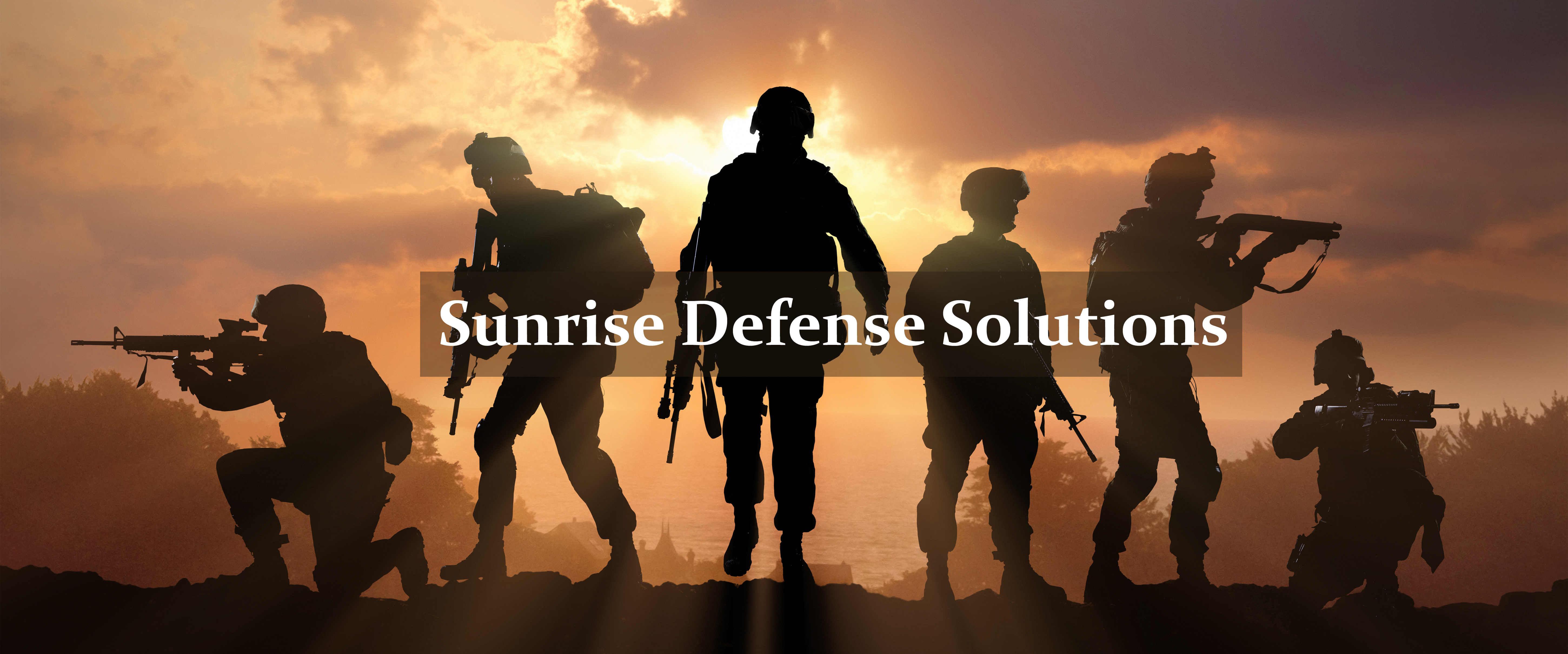 Military personnel silhouettes representing defense and security